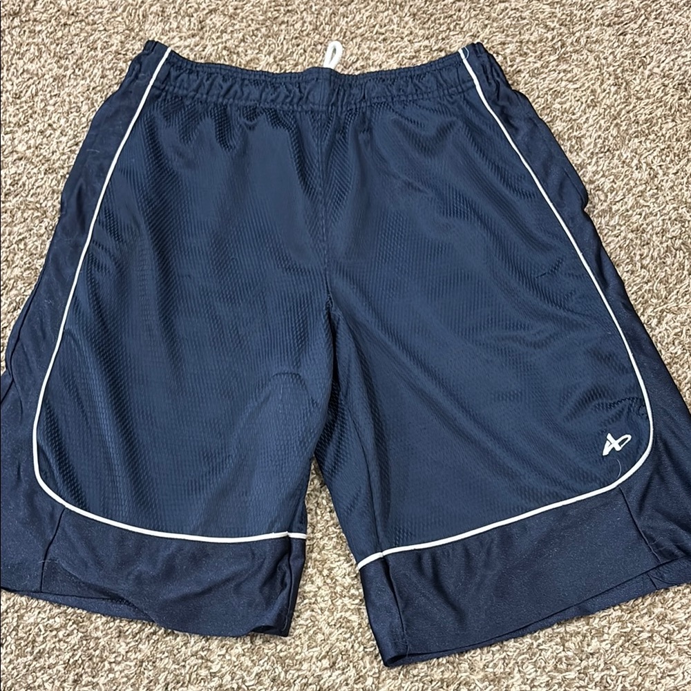 Navy Athletic Shorts with White Trim